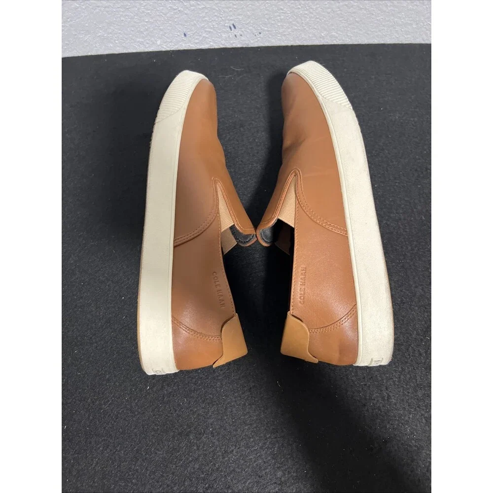 Cole Haan Grandseries Leather Slip On Sneakers Casual Shoes Brown Mens Size 10